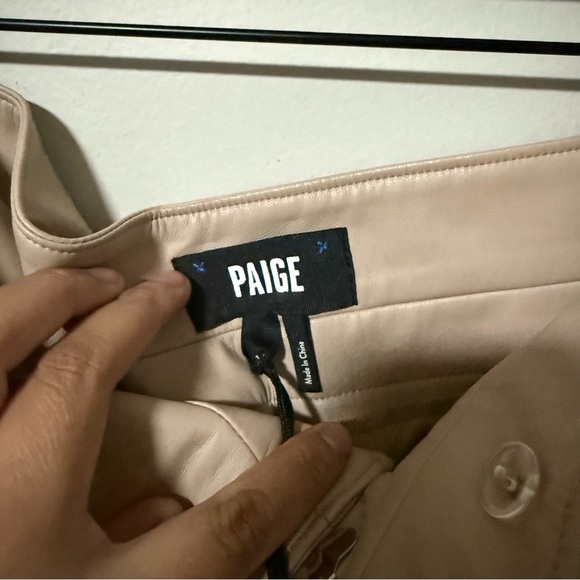 NWT PAIGE Tami Cargo Pant Taupe Vegan Leather Size 14 - Picture 6 of 8